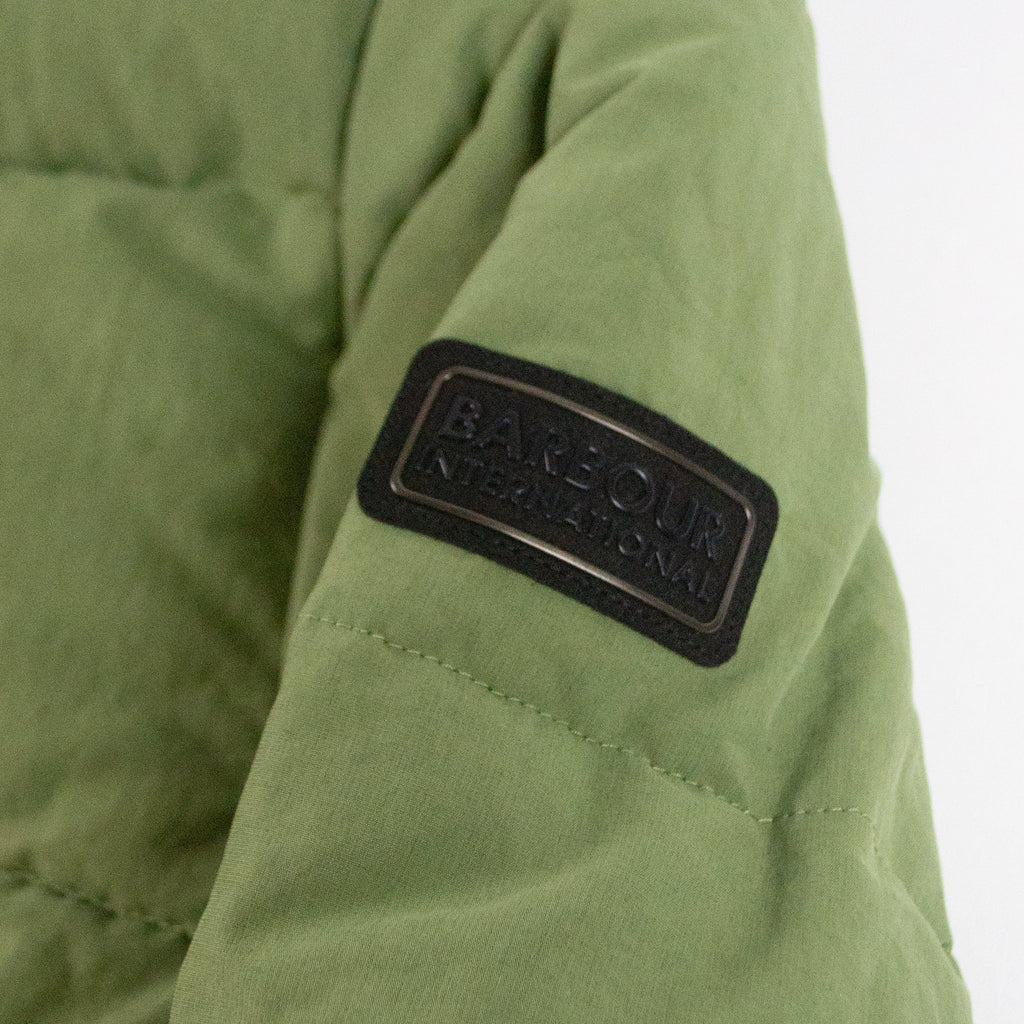 Barbour International Thornham Puffer Jacket - Burnt Olive - Front Close Up