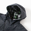 Barbour Modified Short Durham Wax Jacket - Navy - Front Close Up