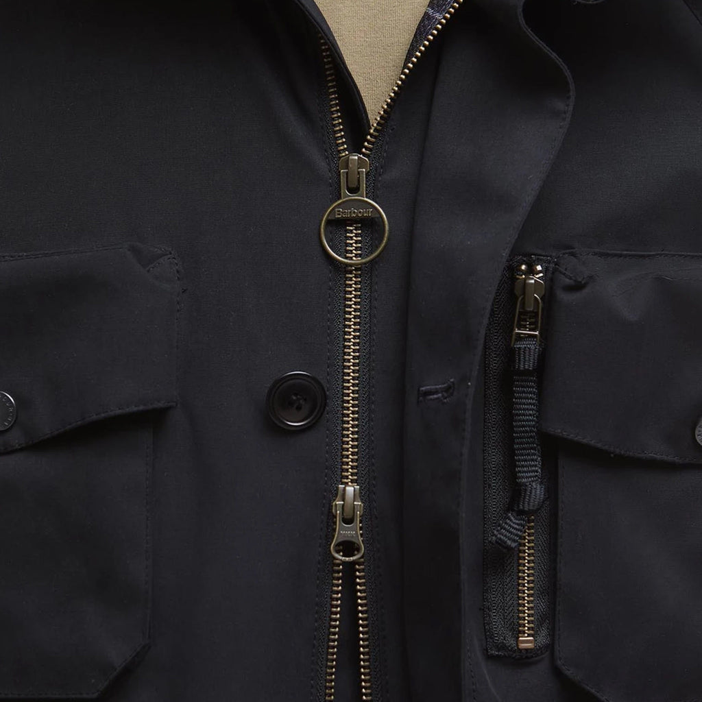 Barbour Westdale Waterproof Jacket - Black - Front Close Up