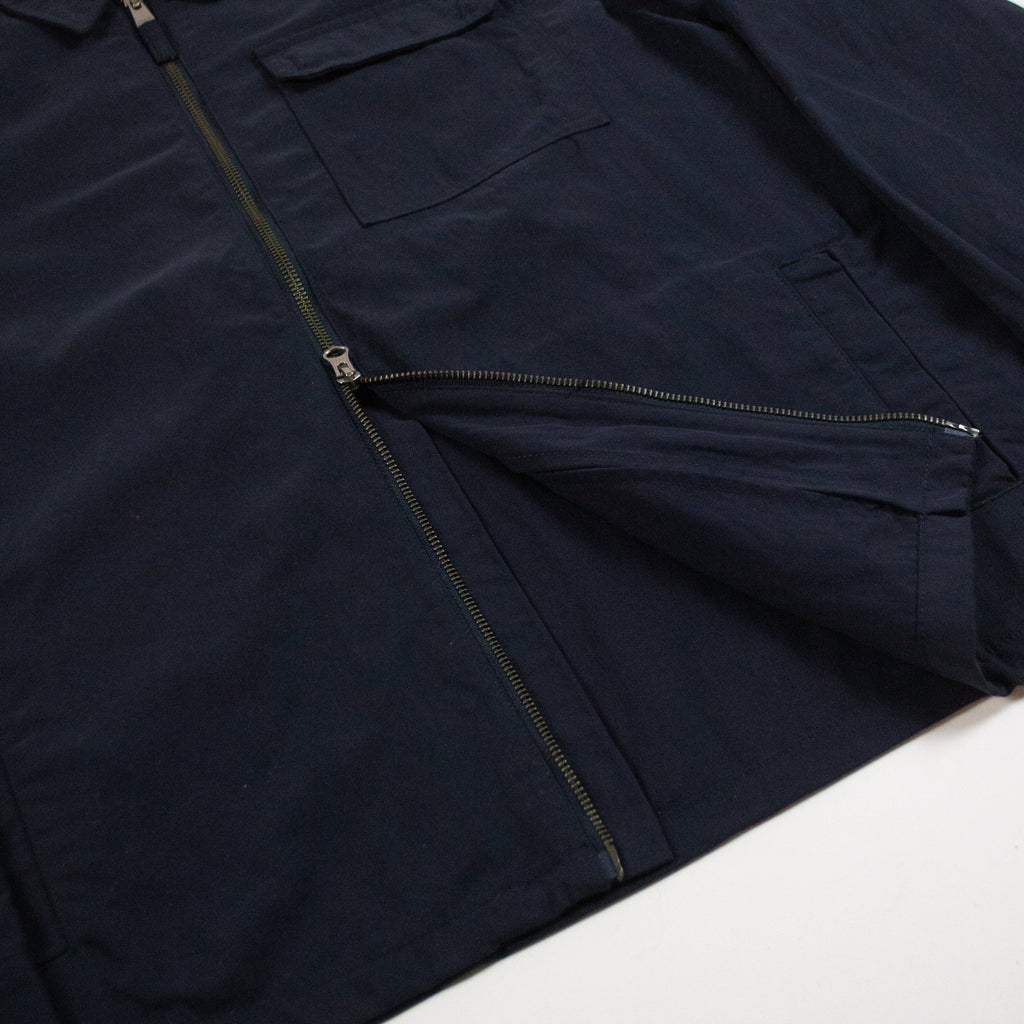 Barbour Maze Overshirt - Navy - Front Close Up