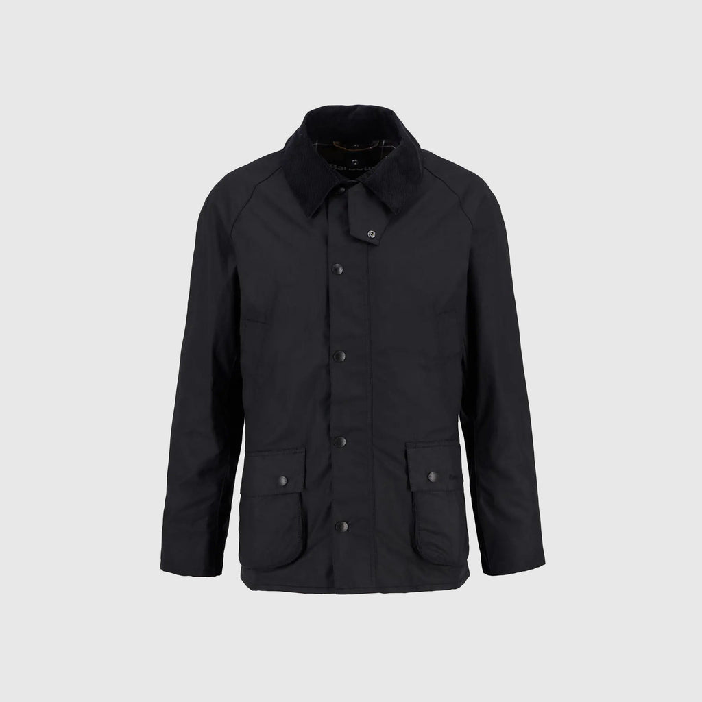 Barbour Ashby Wax Jacket - Black - Front