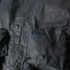 Barbour Modified Short Durham Wax Jacket - Navy - Front Close Up