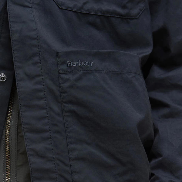 Barbour Silverbay Overshirt - Black - Front Close Up