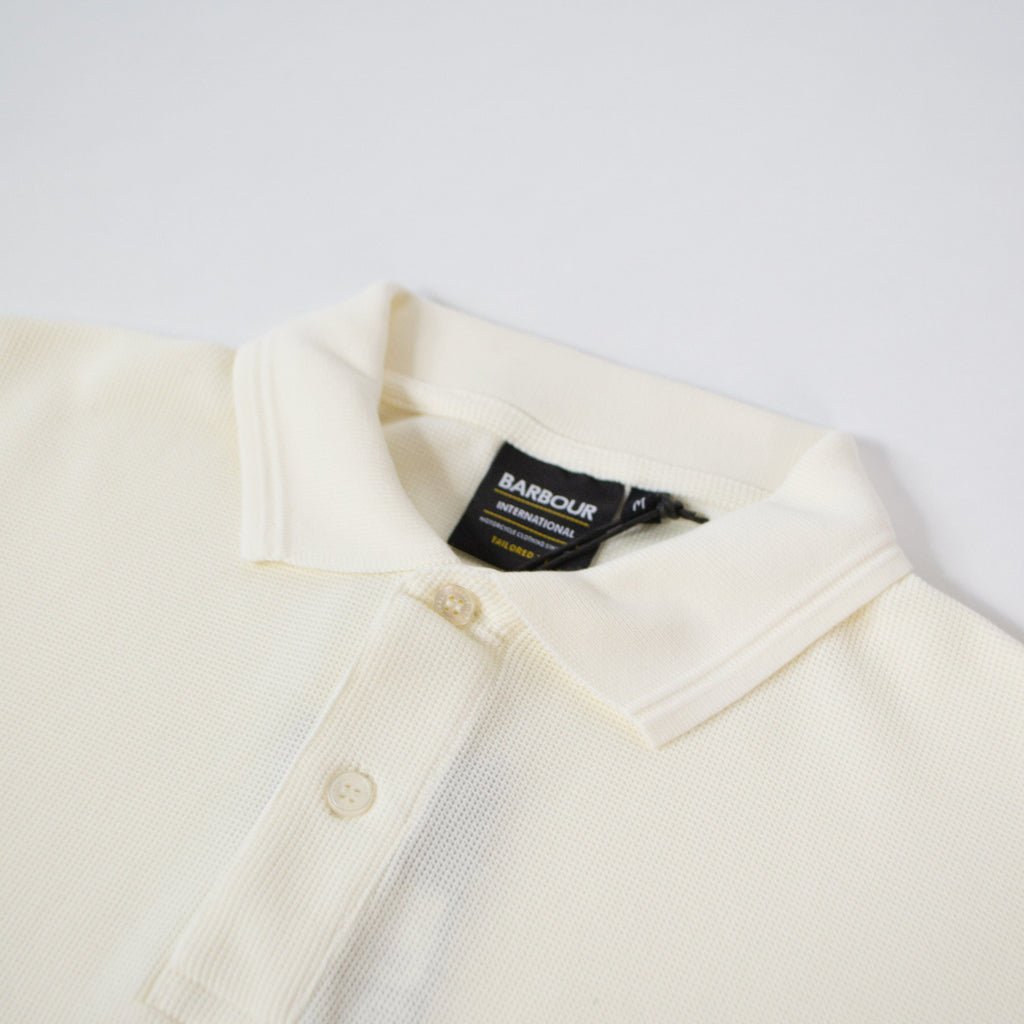 Barbour Charlie Polo - Whisper White - Front Close Up