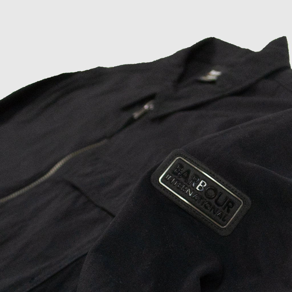 Barbour International Maze Overshirt - Black - Front Close Up