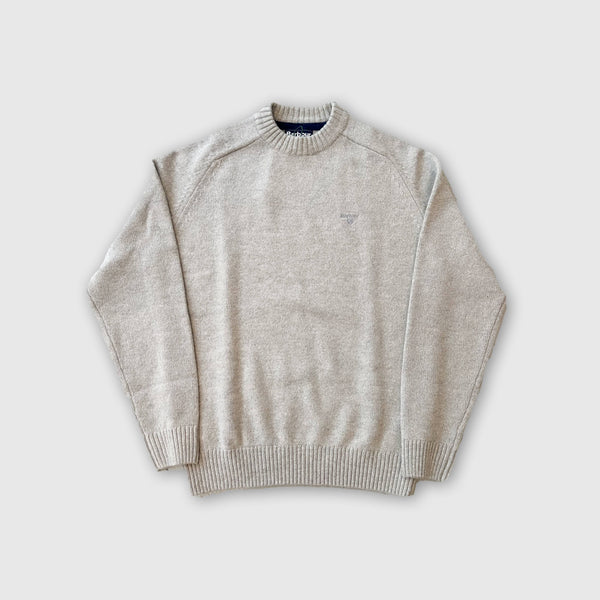 Barbour Grangetown Marino Crew Neck Sweater - Light Olive - Front