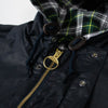 Barbour Modified Short Durham Wax Jacket - Navy - Front Close Up