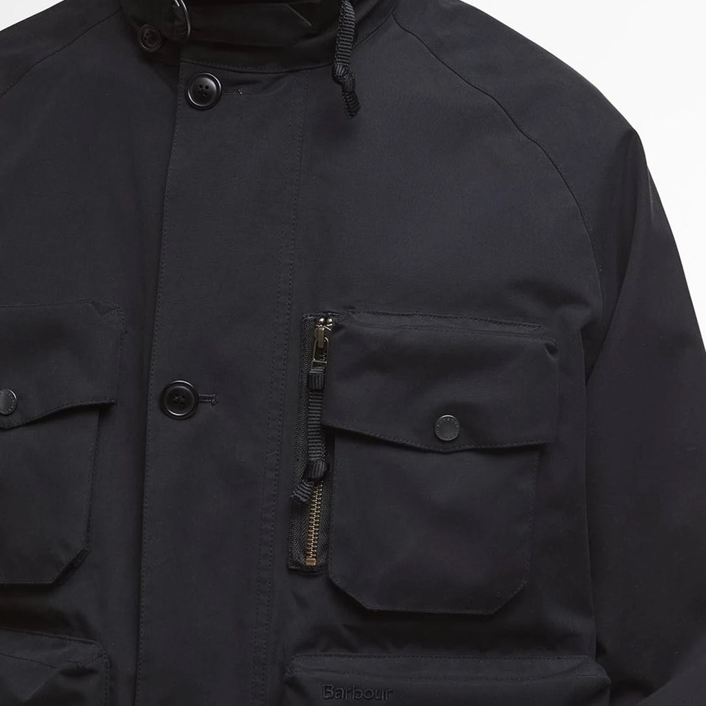 Barbour Westdale Waterproof Jacket - Black - Front Close Up