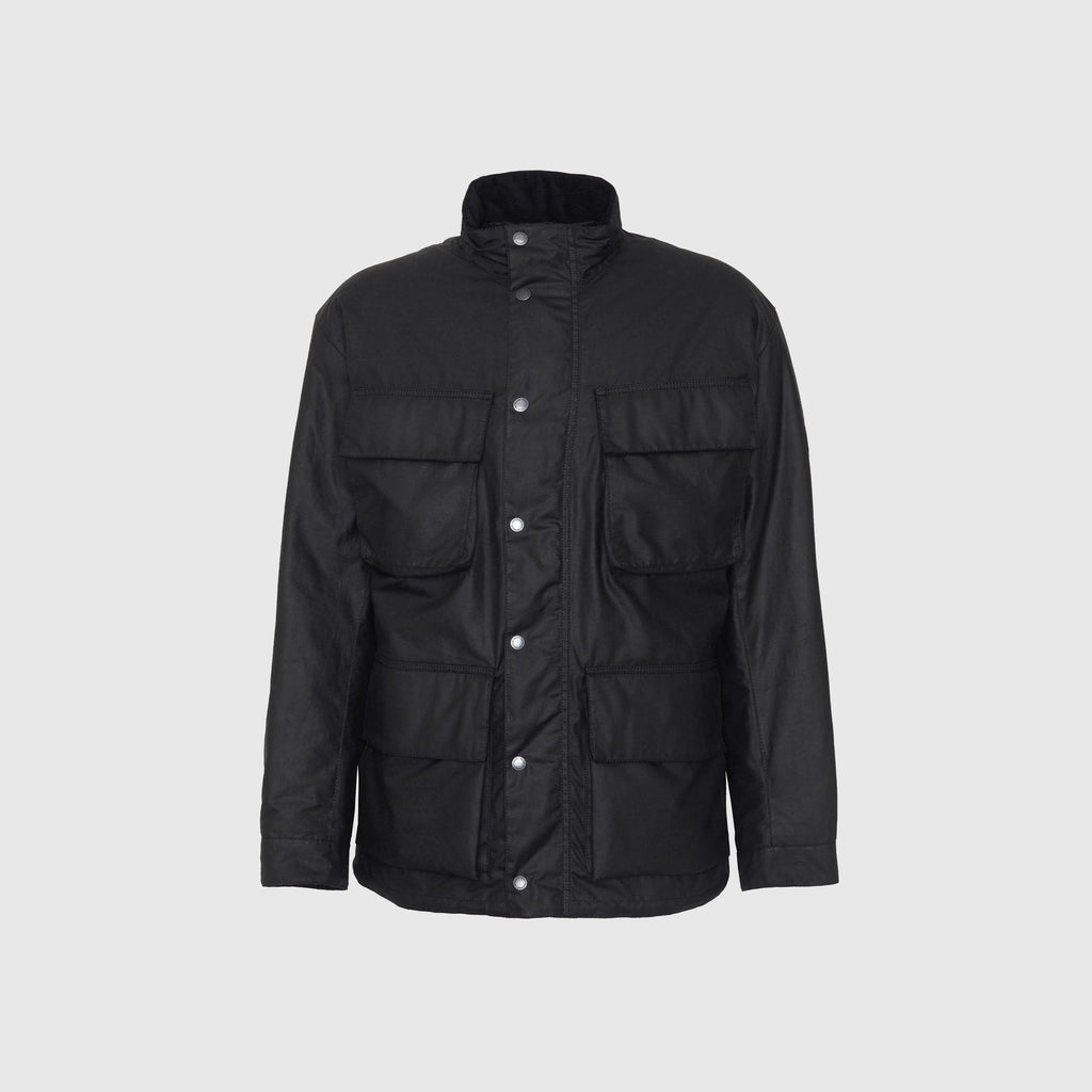 Barbour Brunton Waxed Jacket - Black - Front