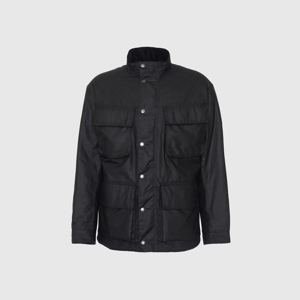 Barbour Brunton Waxed Jacket - Black - Front