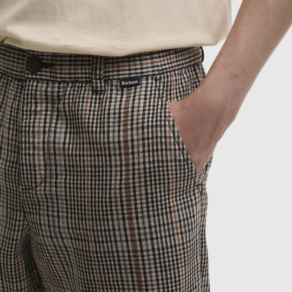 Barbour Fife Checked Short - Neutral - Front Close Up