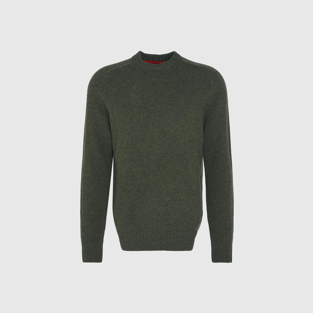 Barbour Grangetown Crewneck - Mid Olive - Front