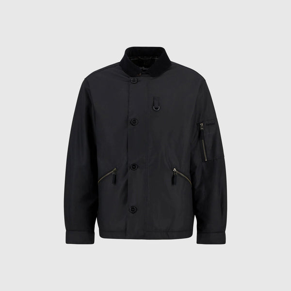 Barbour Hanger Wax Deck Jacket - Black - Front