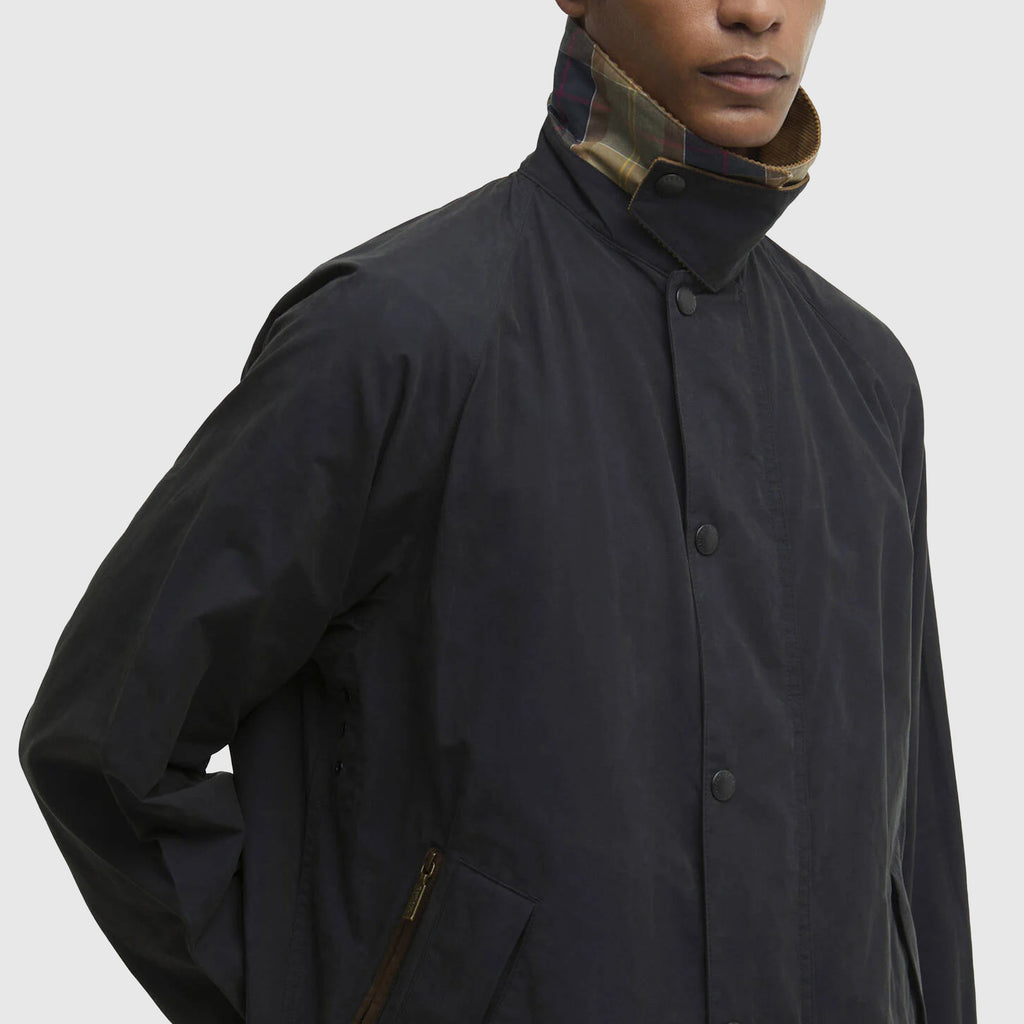 Barbour Icons Transport Casual Jacket - Dark Navy - Front Close Up