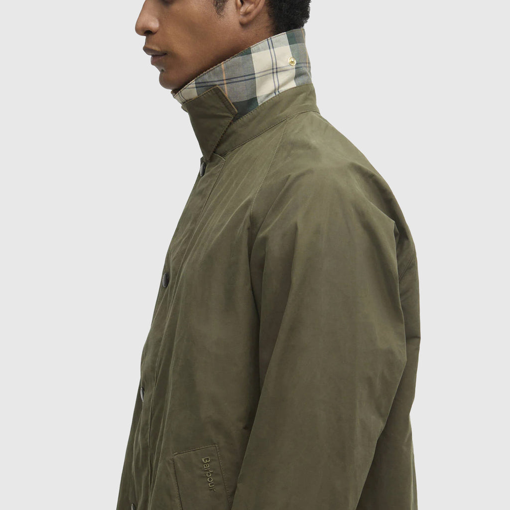 Barbour Icons Transport Casual Jacket - Ivy Green - Close Up