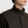 Barbour Modified Ursula Waxed Jacket - Dark Brown - Front Close Up