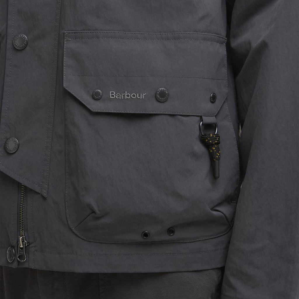 Barbour Re-Engineered Casual Chore Jacket - Asphalt - Front Close Up