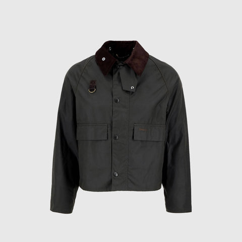 Barbour Spey Wax Jacket - Olive - Front