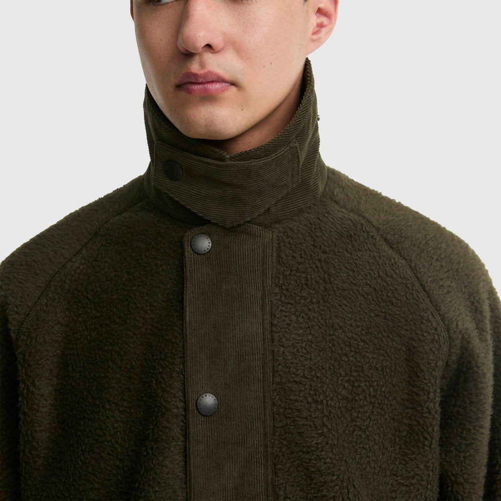 Barbour Transport Fleece - Sage - Front Close Up