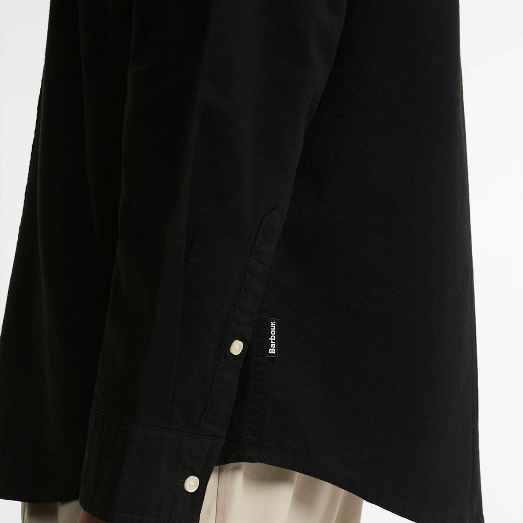 Barbour Transport Oversized Oxford Shirt - Black - Close Up