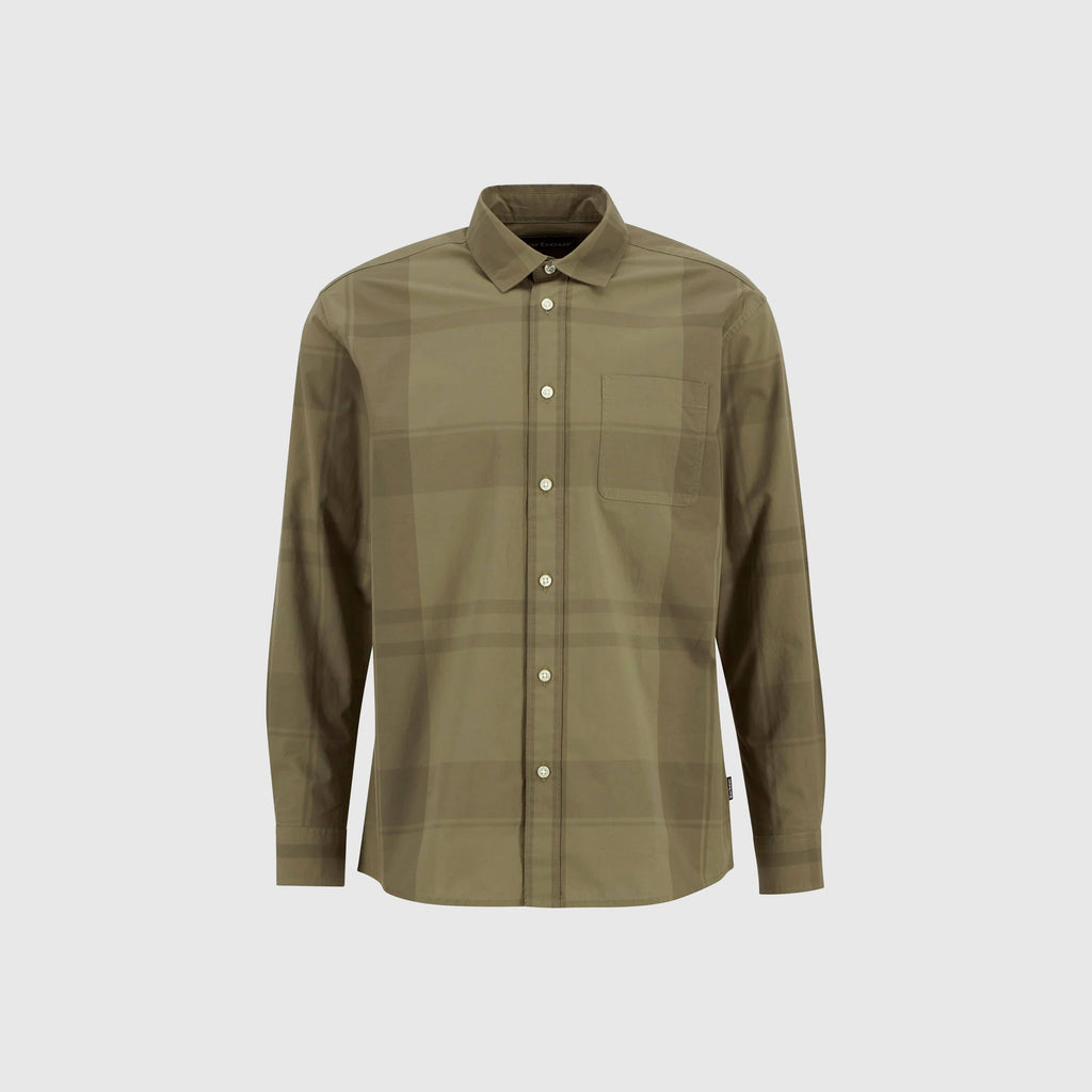 Barbour Tunstall Oversized Tonal Tartan Shirt - Burnt Olive - Front