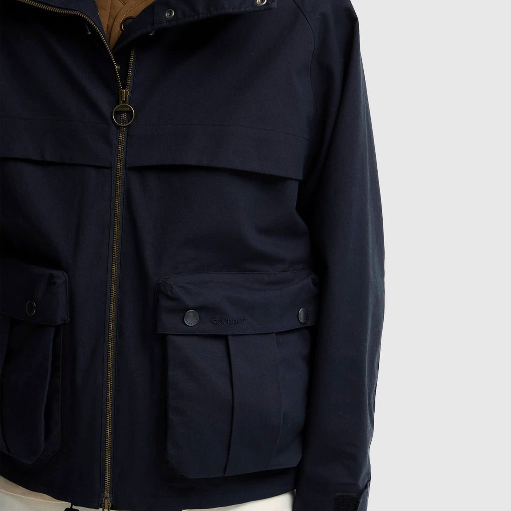 Barbour Ursula Waterproof Jacket - Navy - Front Close Up