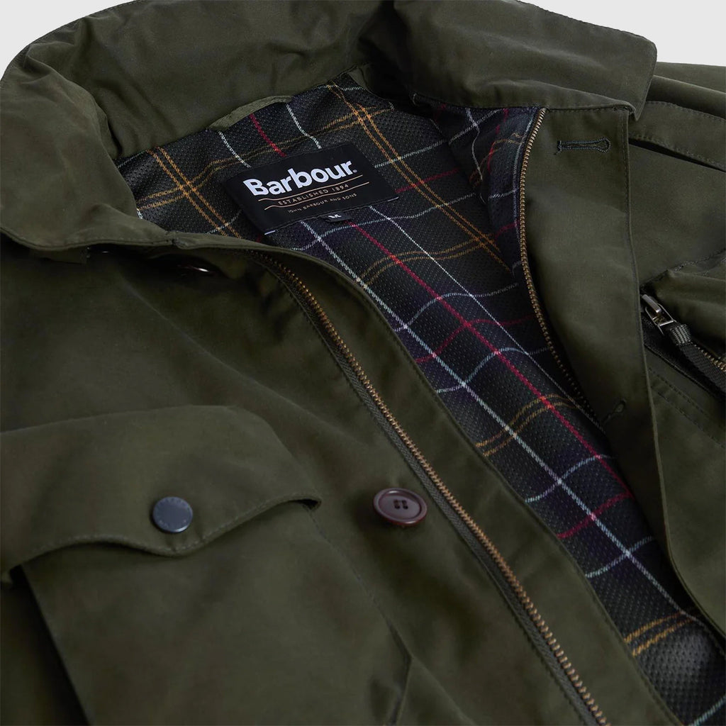 Barbour Westdale Waterproof Jacket - Olive - Front Close Up