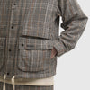 Barbour Westoe Check Casual Jacket - Neutral Check - Front Close Up