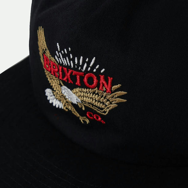 Brixton Keller Snapback - Black - Front Close Up