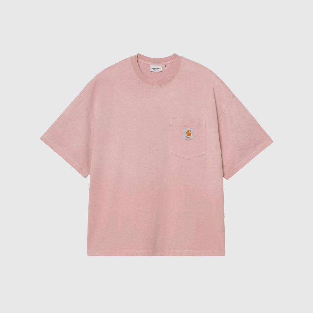 Carhartt WIP S/S Hudson Pocket Tee - Daphne Chalk Wash - Front