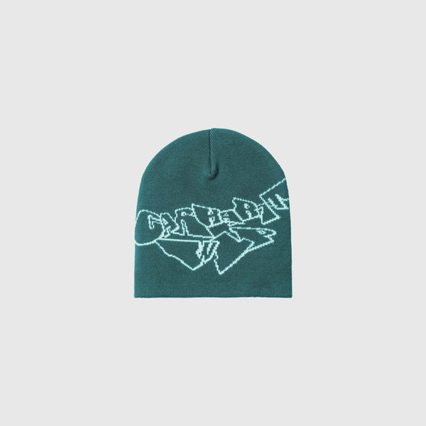 Carhartt WIP Screwed Up Scripter Beanie - Rainforest / Air Sky - Front
