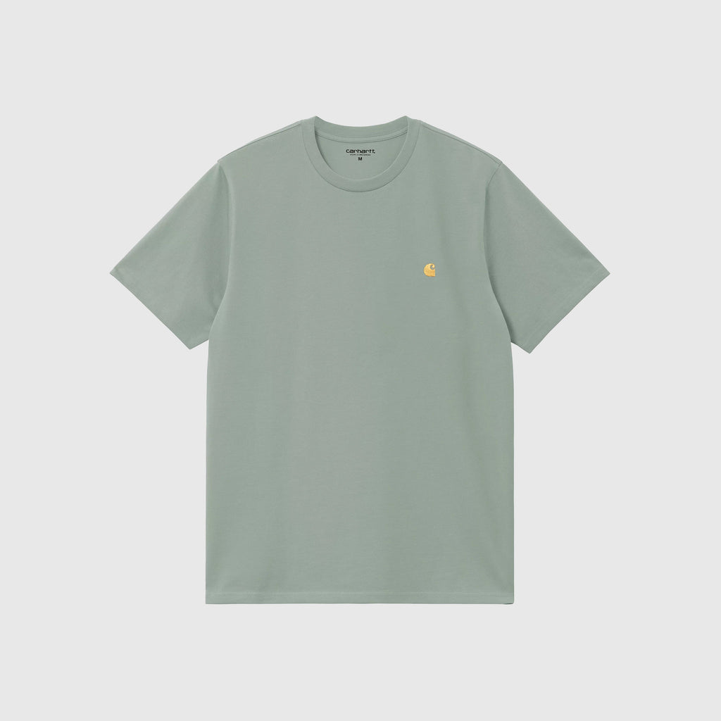 Carhartt WIP SS Chase Tee - Frosted Green / Gold - Front