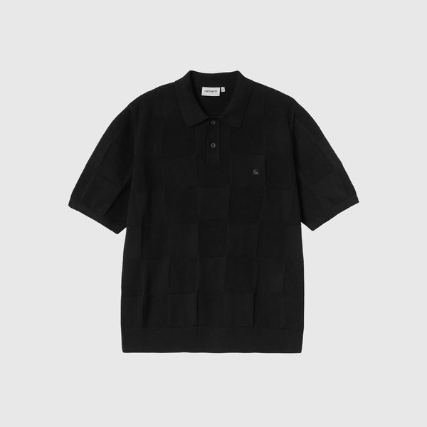 Carhartt WIP S/S Checker Polo - Black - Front