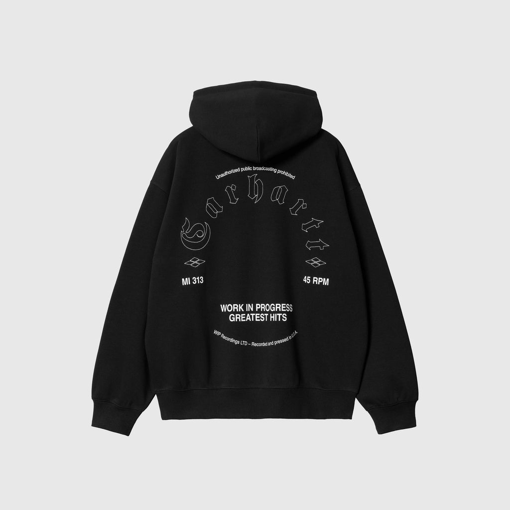 Carhartt WIP Hooded Greatest Hits Sweat - Black / White - Back