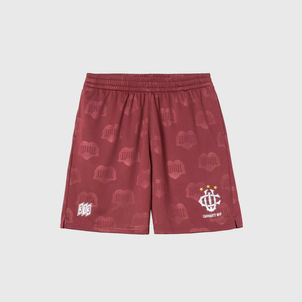 Carhartt WIP Hartt's Football Short - Mulberry - Front