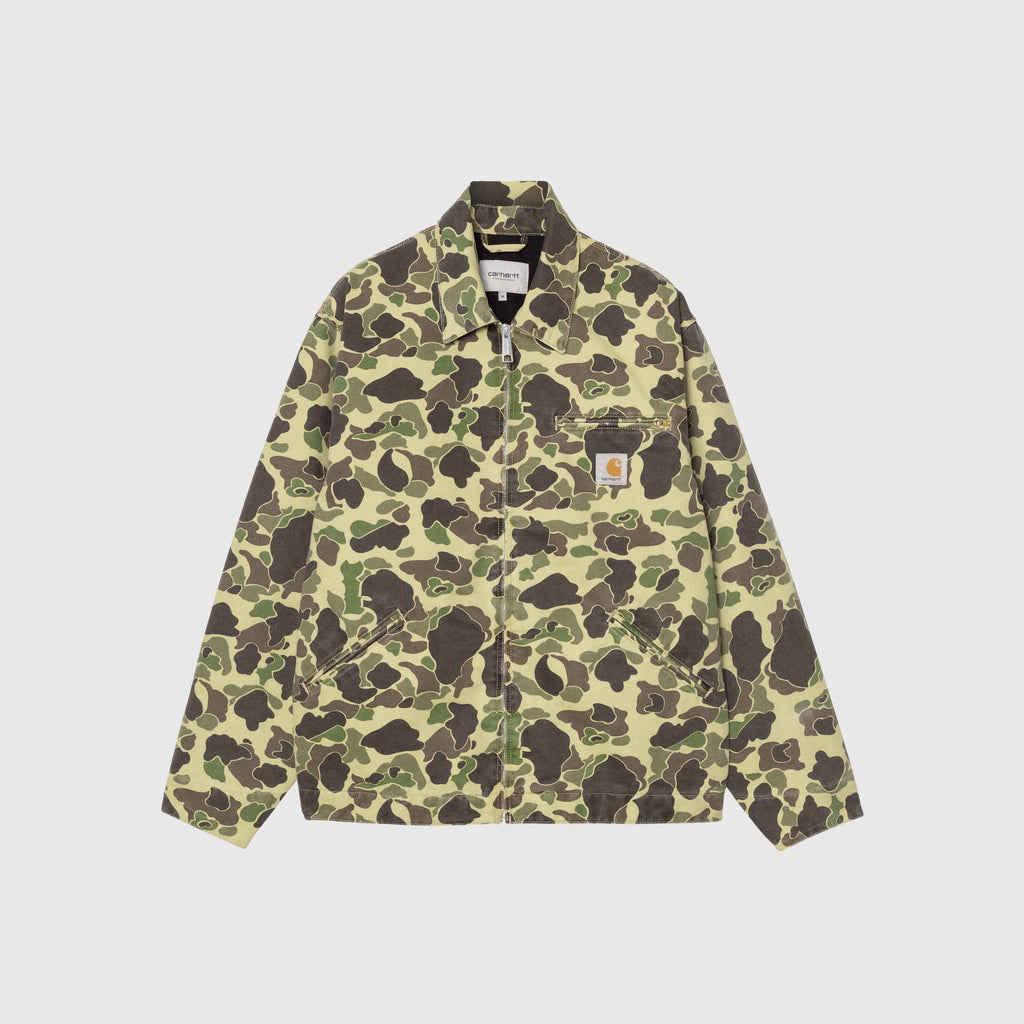 Carhartt WIP Duck Detroit Jacket - Camo Duck / Green Stone Washed Front