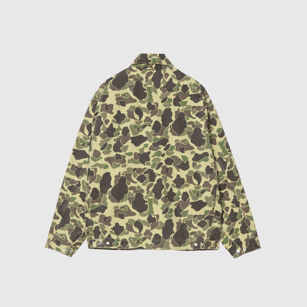 Carhartt WIP Duck Detroit Jacket - Camo Duck / Green Stone Washed Back