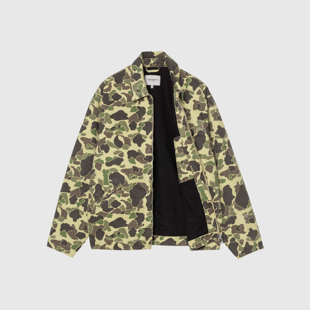 Carhartt WIP Duck Detroit Jacket - Camo Duck / Green Stone Washed Open