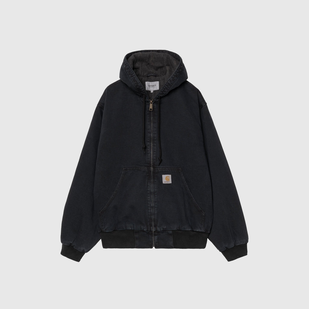 Carhartt WIP OG Active Jacket - Black Stone Washed Front