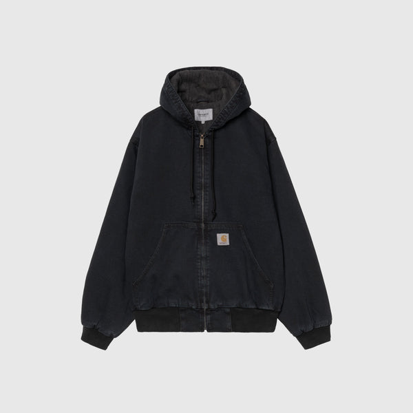 Carhartt WIP OG Active Jacket - Black Stone Washed Front