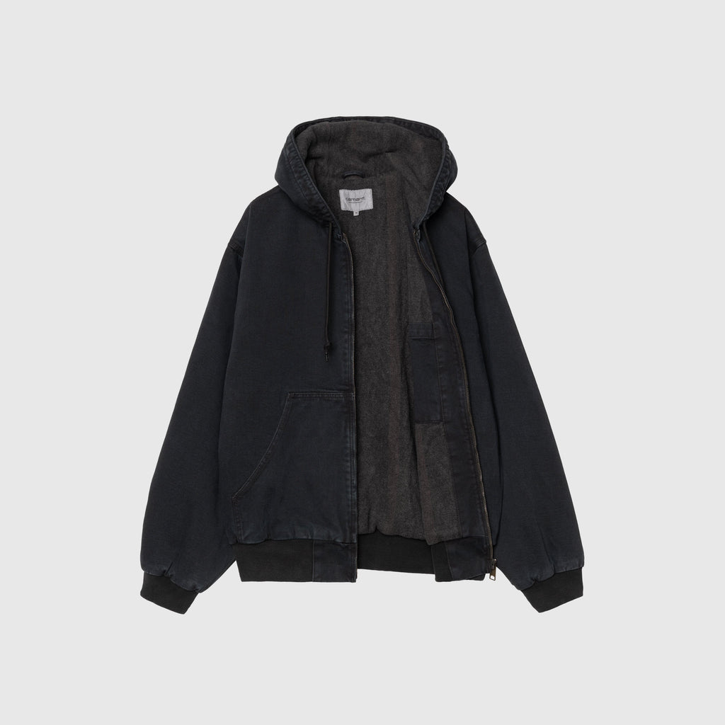 Carhartt WIP OG Active Jacket - Black Stone Washed Open