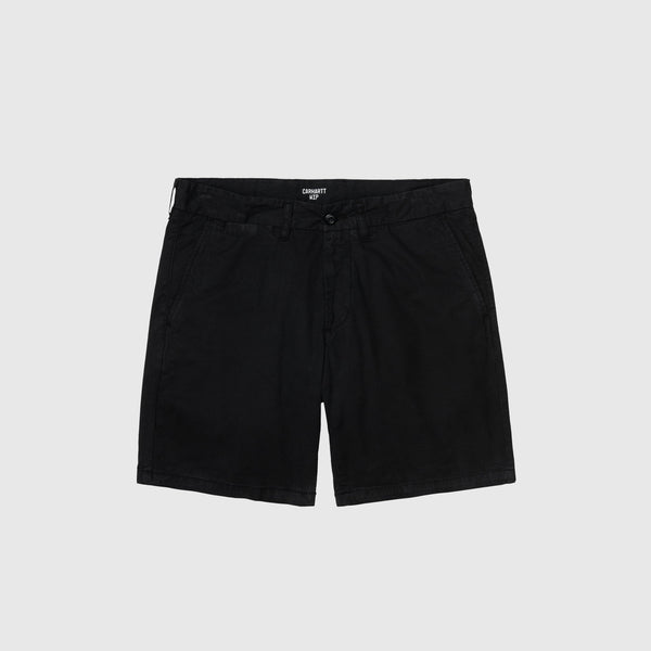 Carhartt WIP John Short - Black Garment Dyed - Front