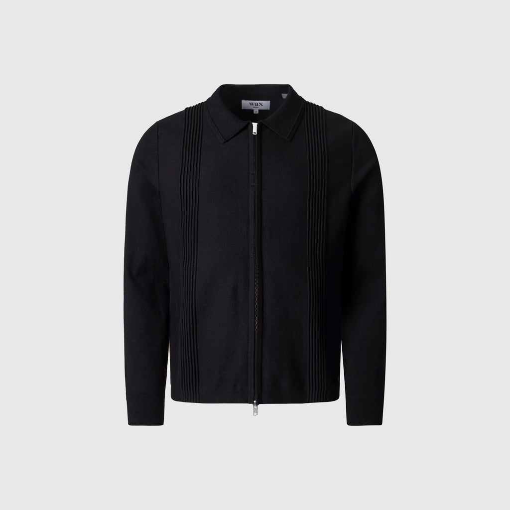 Wax Lennox Zip Polo - Black - Front