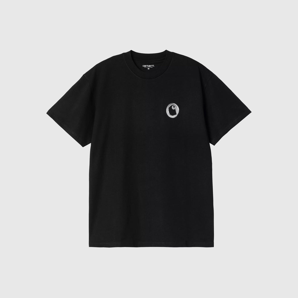 Carhartt WIP S/S Linked Charms Tee - Black / Silver - Front