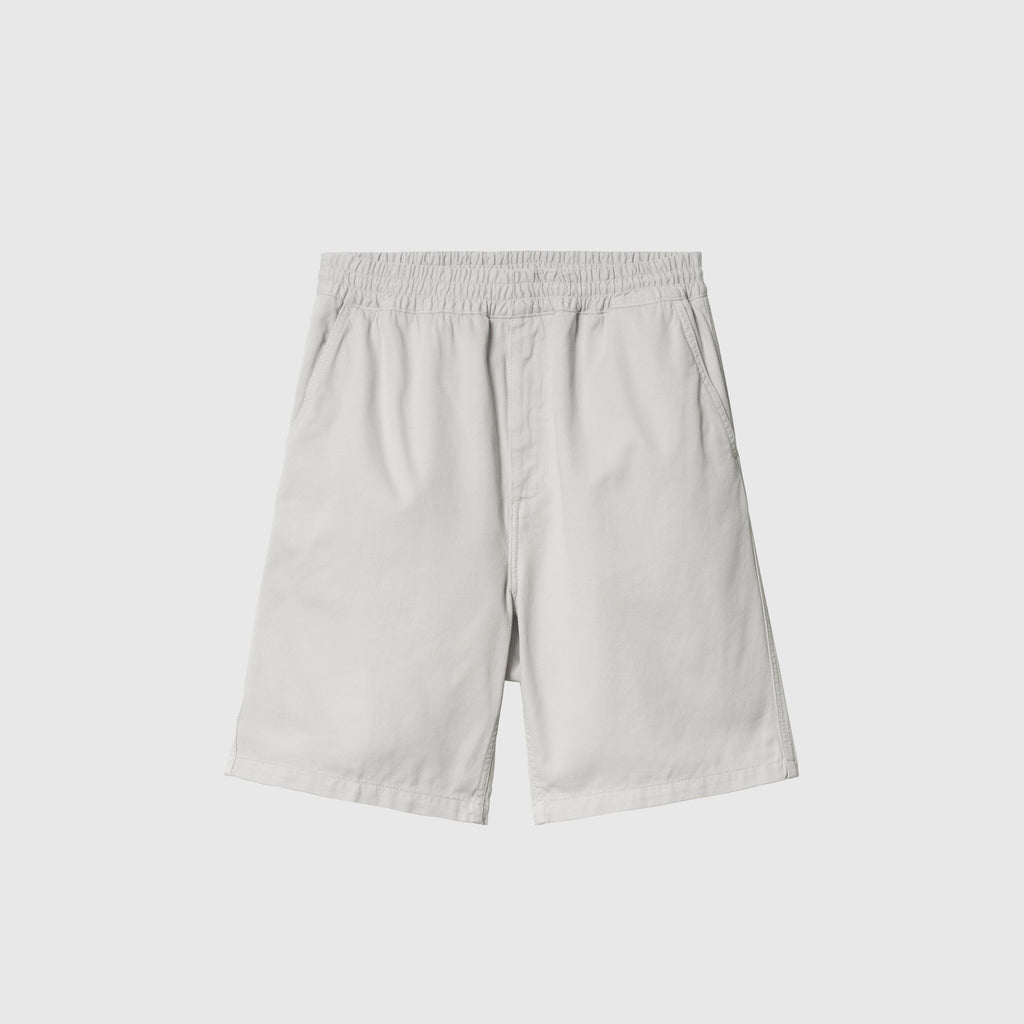 Carhartt WIP Flint Short - Sonic Silver Garment Dyed - Front