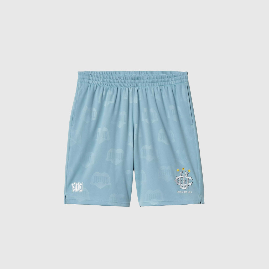 Carhartt WIP Hartt's Football Short - Bluebird - Front