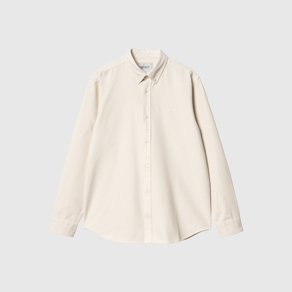 Carhartt WIP L/S Bolton Shirt - Moonbeam - Front