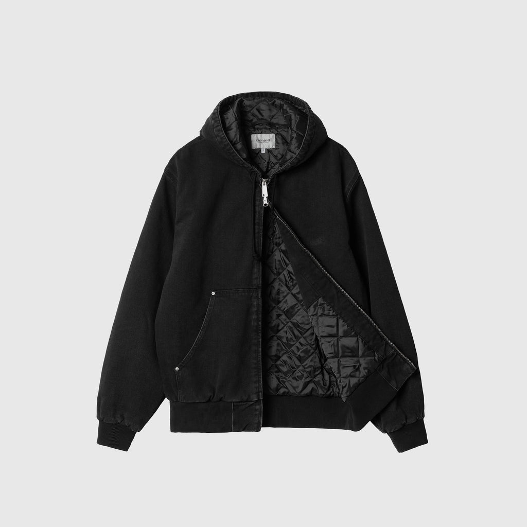 Carhartt WIP OG Active Rivet Jacket - Black Stone Washed - Front Open