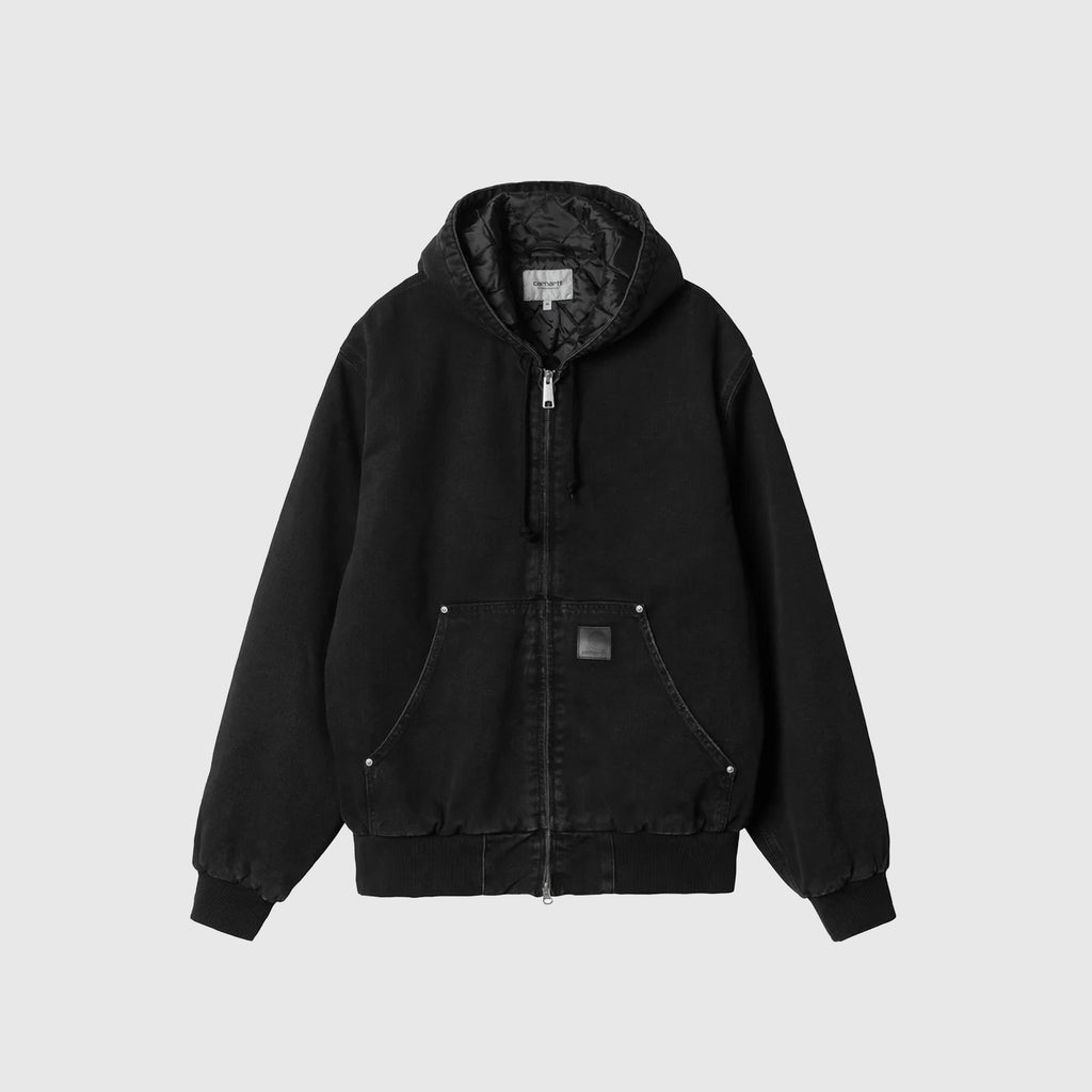 Carhartt WIP OG Active Rivet Jacket - Black Stone Washed - Front