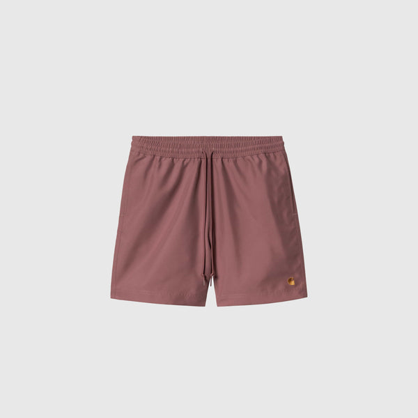 Carhartt WIP Chase Swim Trunks - Dusky Pink / Gold - Front